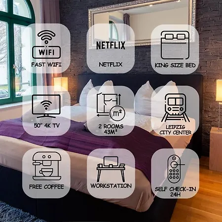 Feelgoodflats Design In Center, Station Close With Netflix Und Workplace *